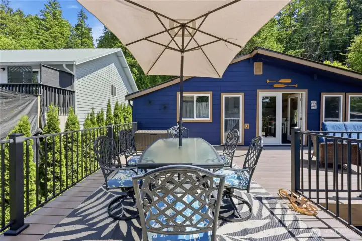 Easy access to the main house through the French Doors.