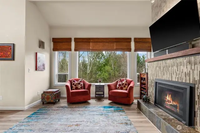 Living Room overlooking Clarks Creek Park Landscapes