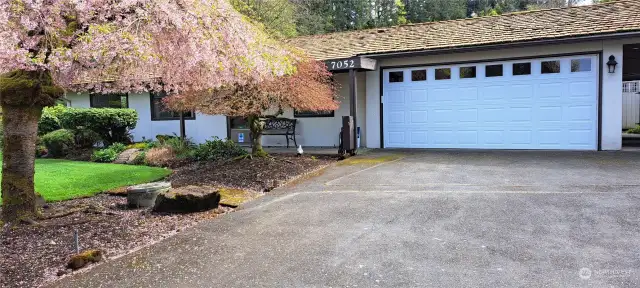 Attached double car garage