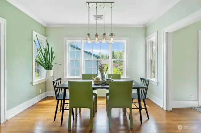 Stunning dining room appeal is great for every day and for entertaining.