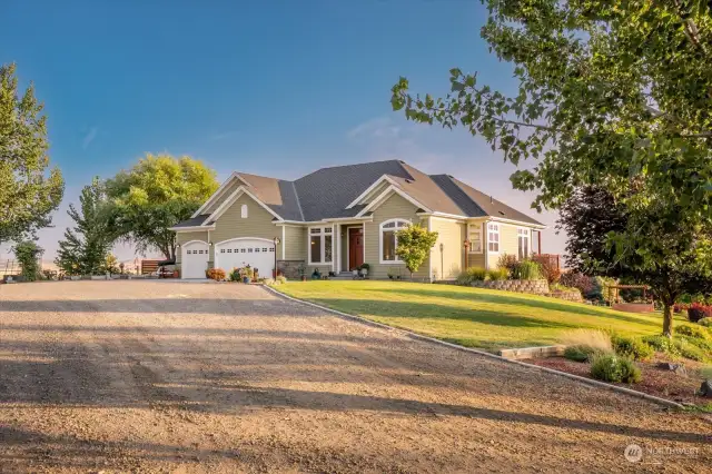 Tree-lined drive to front door