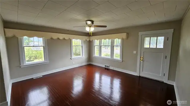 refinished living room floor.
