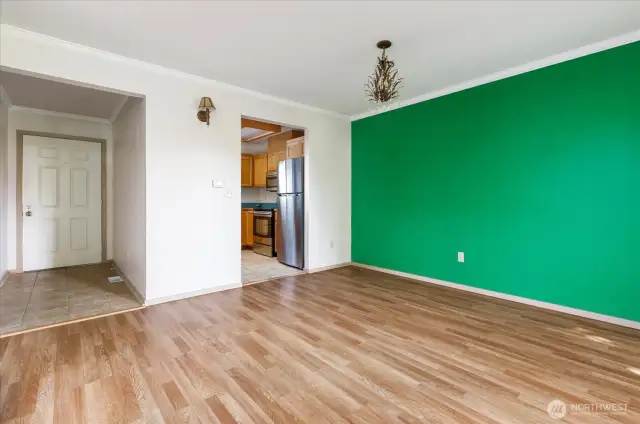 Dining looking toward kitchen and entry
