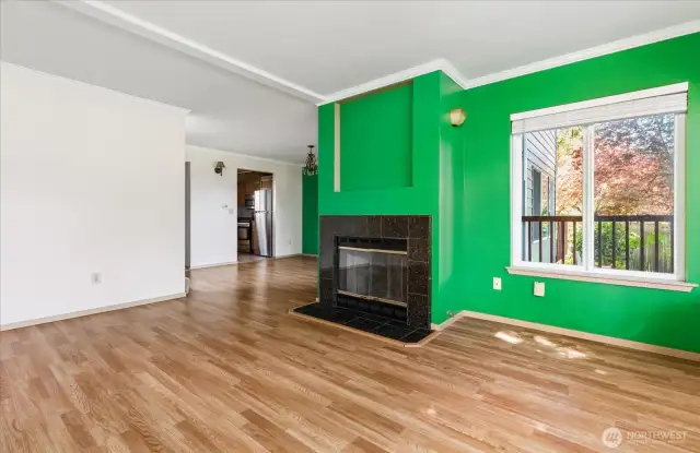 Living area looking toward kitchen