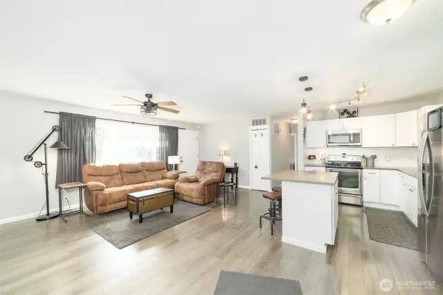 Living room and kitchen