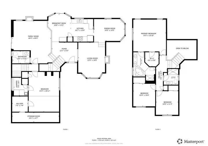 Matterport estimated floorplan.