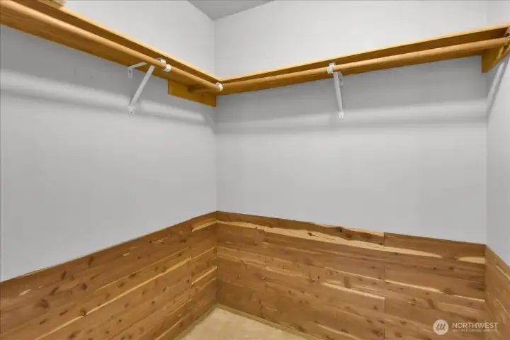 Spacious walk-in closet.