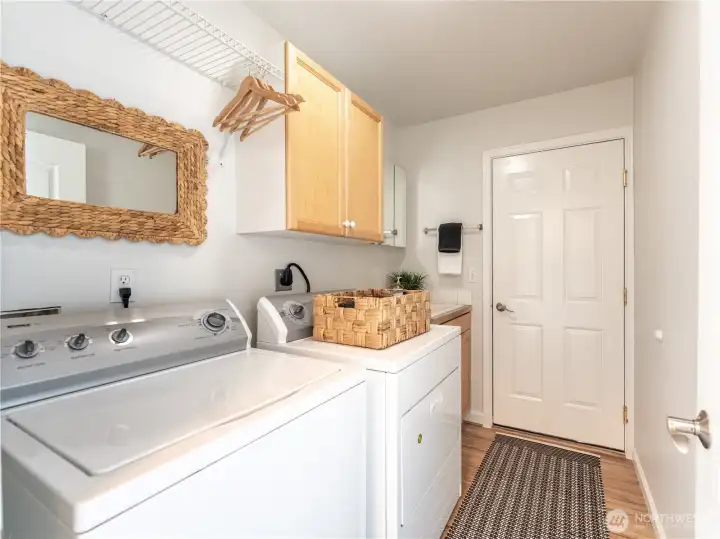 Laundry room off of garage