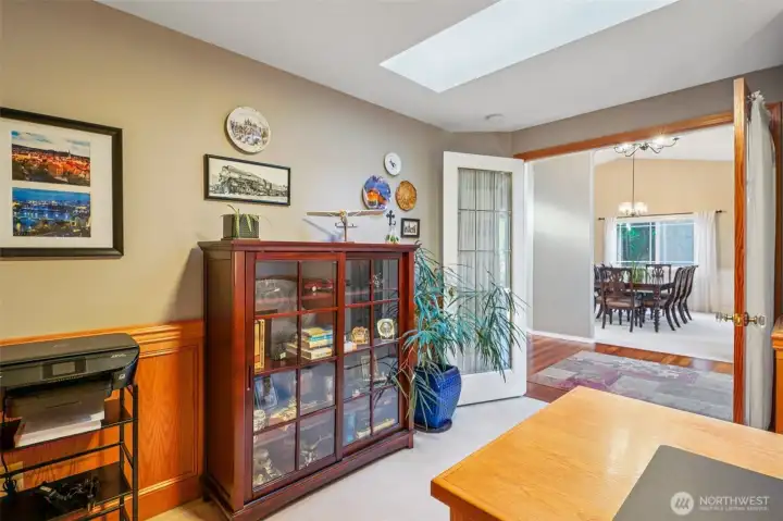 French doors create privacy so you can focus on the task at hand.