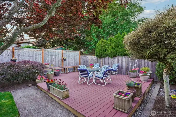 Hang out with friends on the large deck.