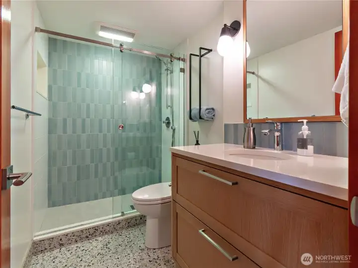 Downstairs 3/4 gorgeous, updated bathroom!