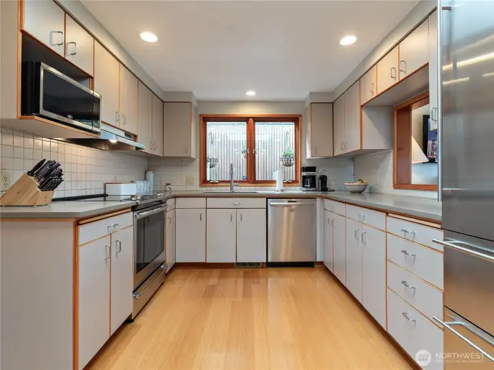 Kitchen with lots of storage and stainless-steel appliances!