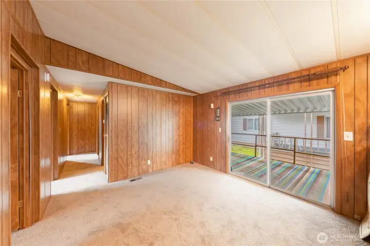 The informal dining nook is a perfect breakfast or coffee spot with access to the outdoors.