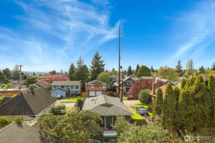 Expansive western views!  Enjoy the everchanging skies, and the beauty of the Olympic Mountains.