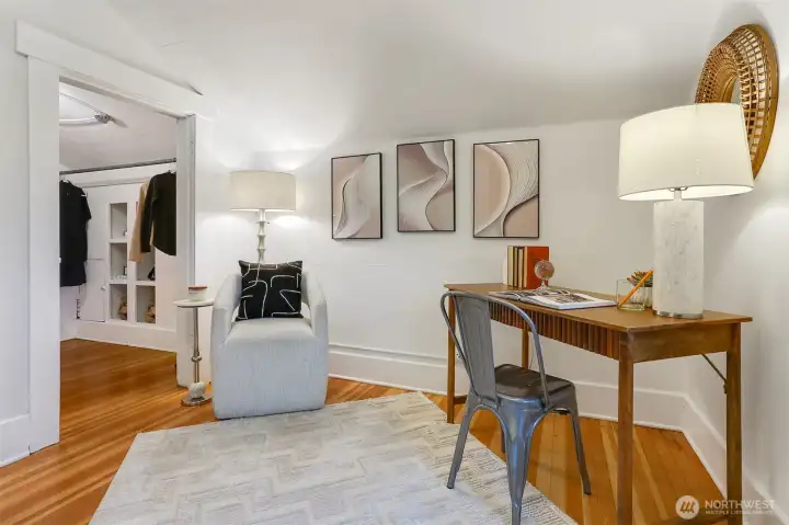 Second bedroom on the top floor.  Walk-in & walk-through closet.