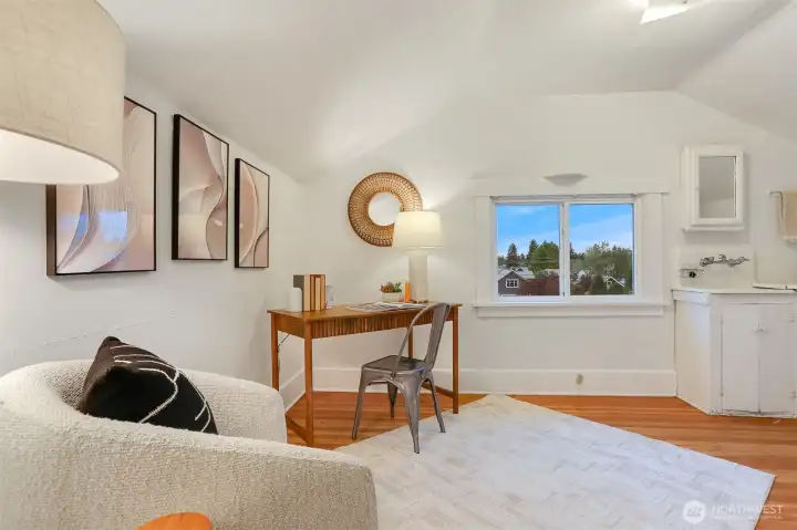 Second bedroom also makes for a restful sitting room or office with western views.