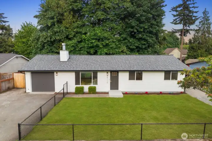 fenced front yard