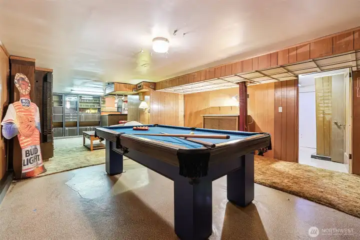 The basement! So cool & would be the ideal place to gather & have some fun!
