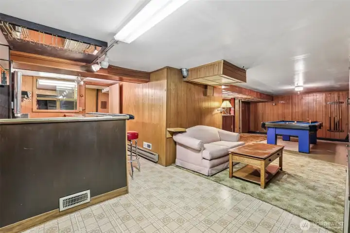 A great view of the Bonus room part of the basement