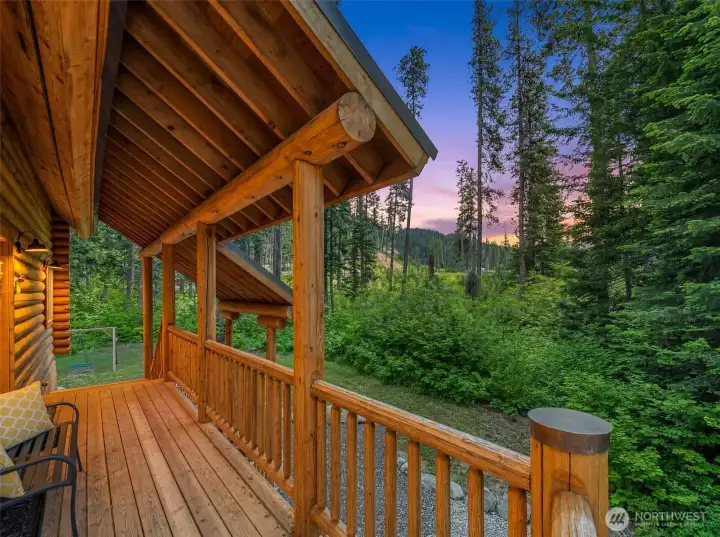 Covered Deck with Forest Views