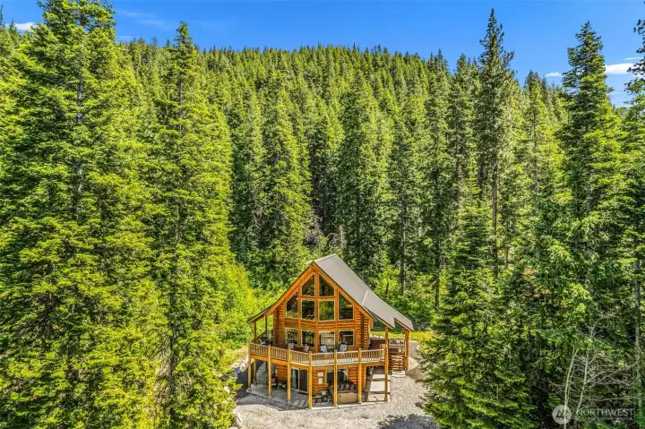 Elevated View of Home and Acreage