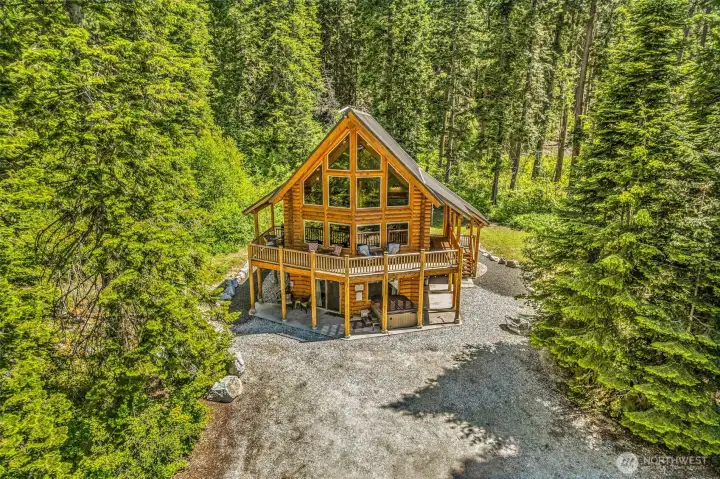 Aerial View of Cabin Exterior