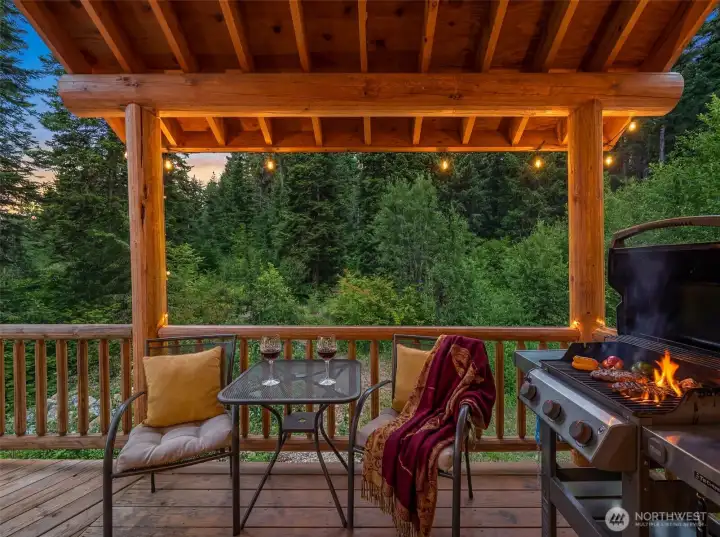Twilight Covered Deck with BBQ Area