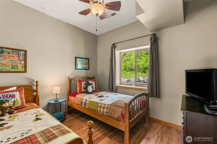 Lower Level Bedroom with Twin Beds