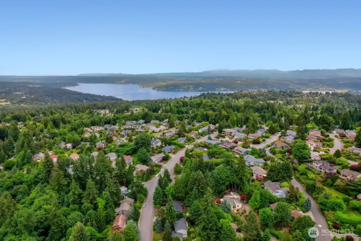 Neighborhood offers beautiful views of Bellevue, Lake Sammamish, and even to the Space Needle!