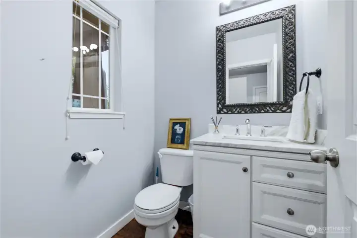 Main-level half bathroom.