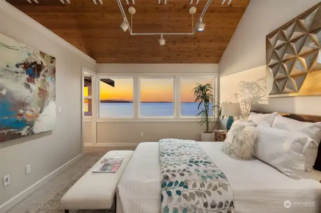 The actual bedroom overlooks spectacular Pacific Northwest views.