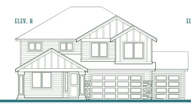 Front Elevation - For illustrational purposes only. Actual plans and specs may vary. Some features shown may be upgrades.