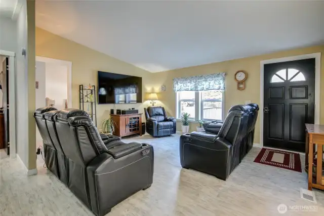 Living room is very warm and welcoming.
