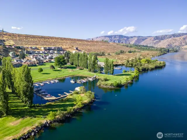 Enjoy boating on the river or at the private beach