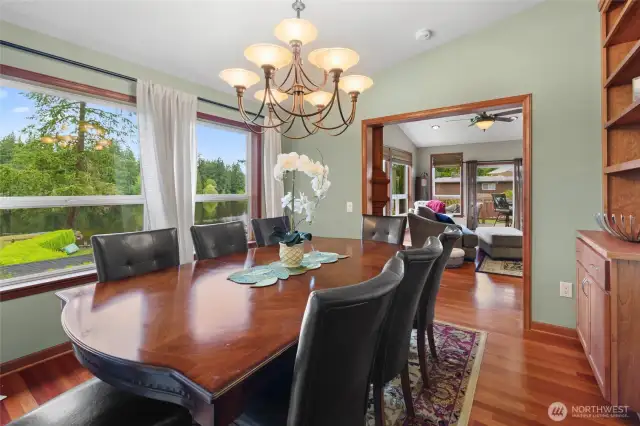 A wonderful spot to enjoy fine wines, fine food, and fine views  Built in cabinets for crystal and china