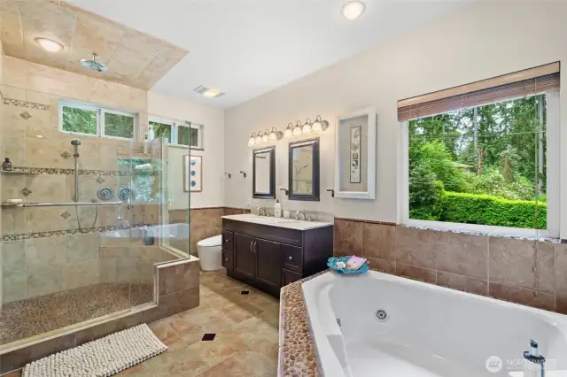 Relax in the jetted tub after a day of work, fishing, boating,or swimming