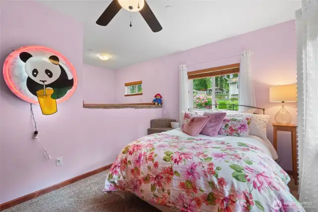 This 3rd bedroom has a loft (where Paddington Bear awaits)