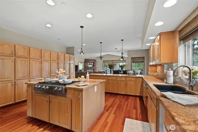 Counter Gas cooktop.  Wonderful spacious kitchen. There is pantry and cabinet space galore