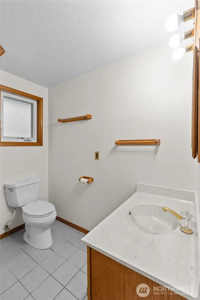 Guest bath off Family room.