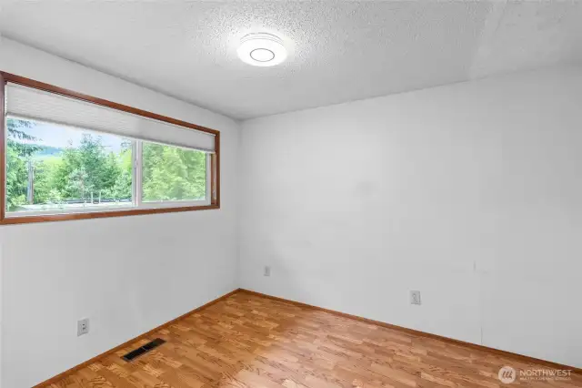 Office space can easily be converted back into a bedroom with the addition of a closet.