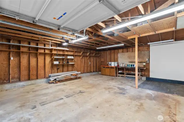Inside the detached 2 car garage/shop.
