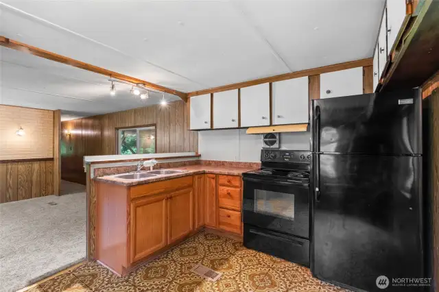 Kitchen in mobile.