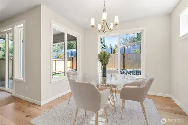 Virtually staged photo of dining nook