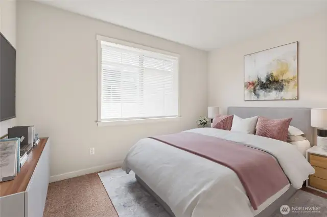 Virtually staged photo of 3rd bedroom