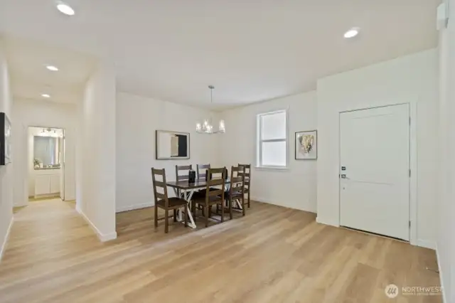Dining space and front entry