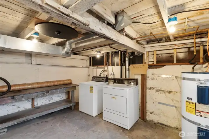 Washer Dryer in the basement.