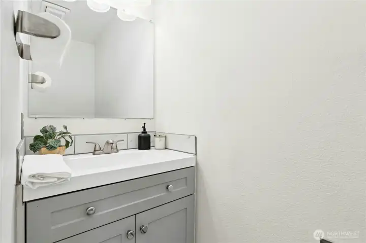 Downstairs bathroom and sink Downstairs bathroom and sink