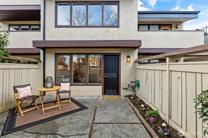 Huge patio out front for sunrise and out back for sunsets