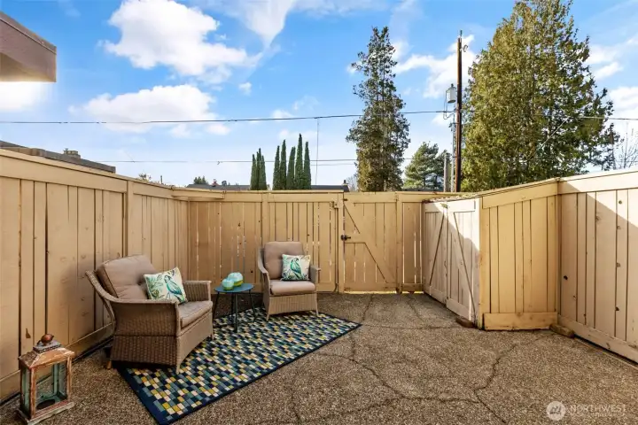 Gate to 2 parking spots