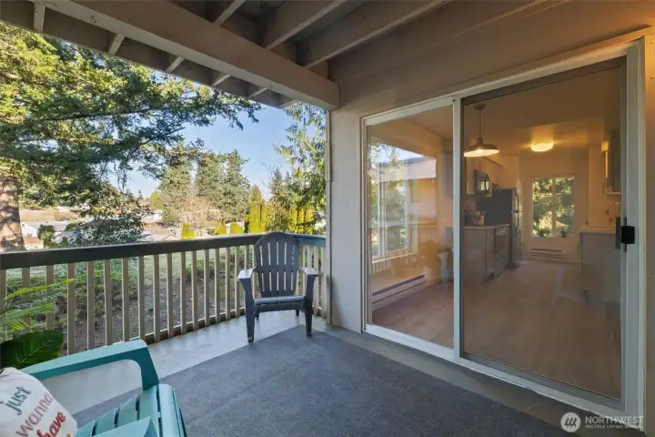 Open the sliding door and extend your living space outside in the summer months.